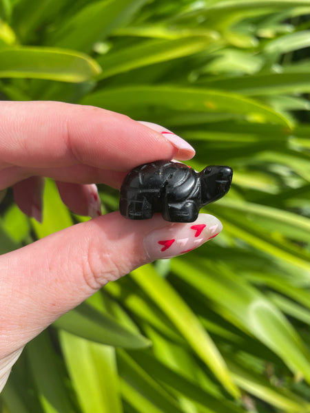Black Obsidian Mini Land Turtle