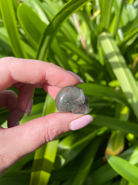 African Bloodstone Mini Skull