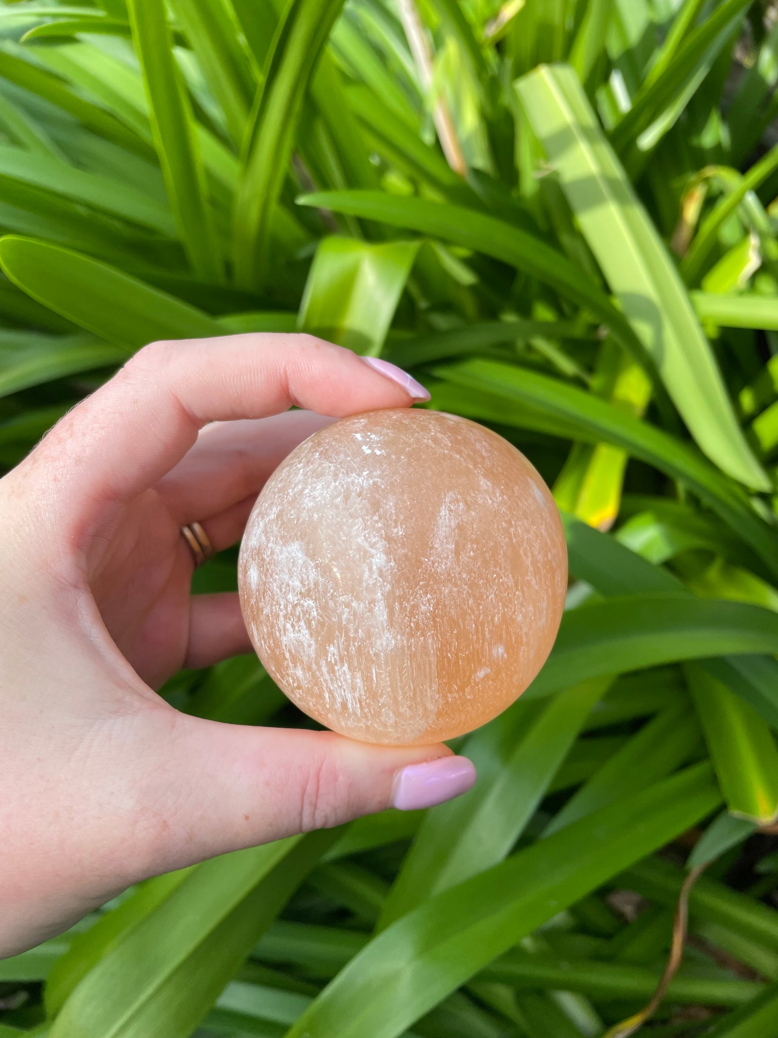 Orange Selenite Sphere Medium