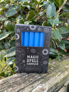 Dark Blue WISDOM Magic Spell Candles x12