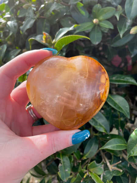 Golden Healer Quartz Heart Large A