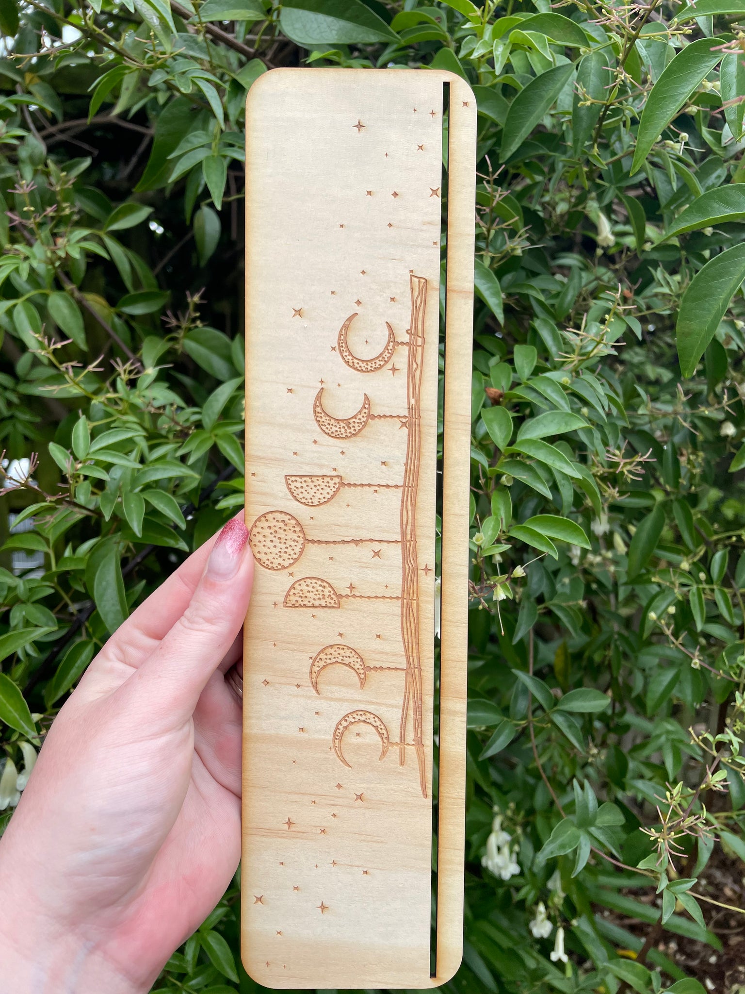 Wooden x3 Card Holder | Moon Phase
