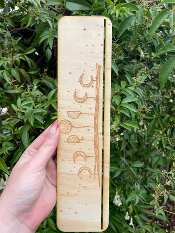 Wooden x3 Card Holder | Moon Phase