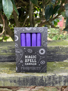 Purple PROSPERITY Magic Spell Candles x12