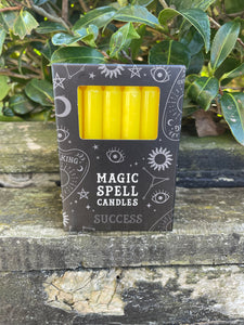 Yellow SUCCESS Magic Spell Candles x12