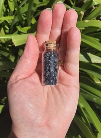Black Tourmaline Chip Bottle