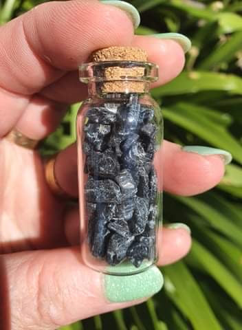 Black Tourmaline Chip Bottle
