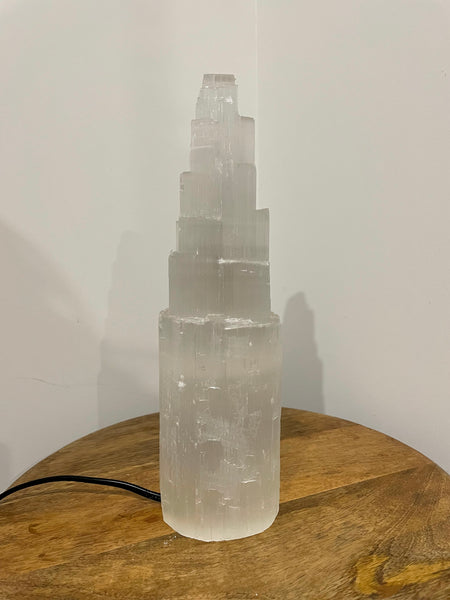 Selenite Tower Lamp Medium