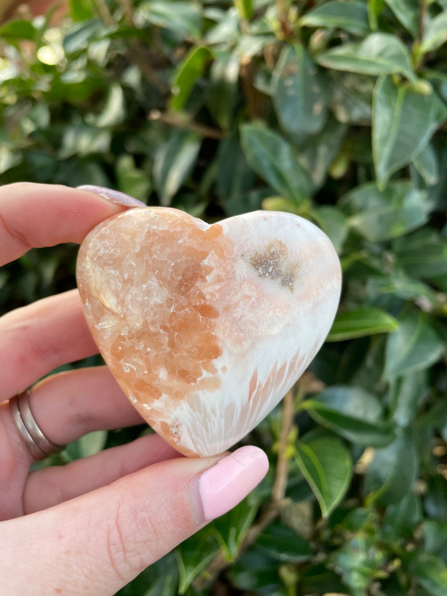 Pink Scolecite Heart