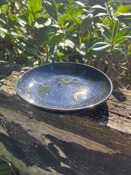 Ceramic Black Star Sign Trinket Dish