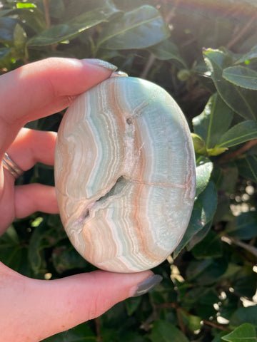 Blue Aragonite Palmstone B