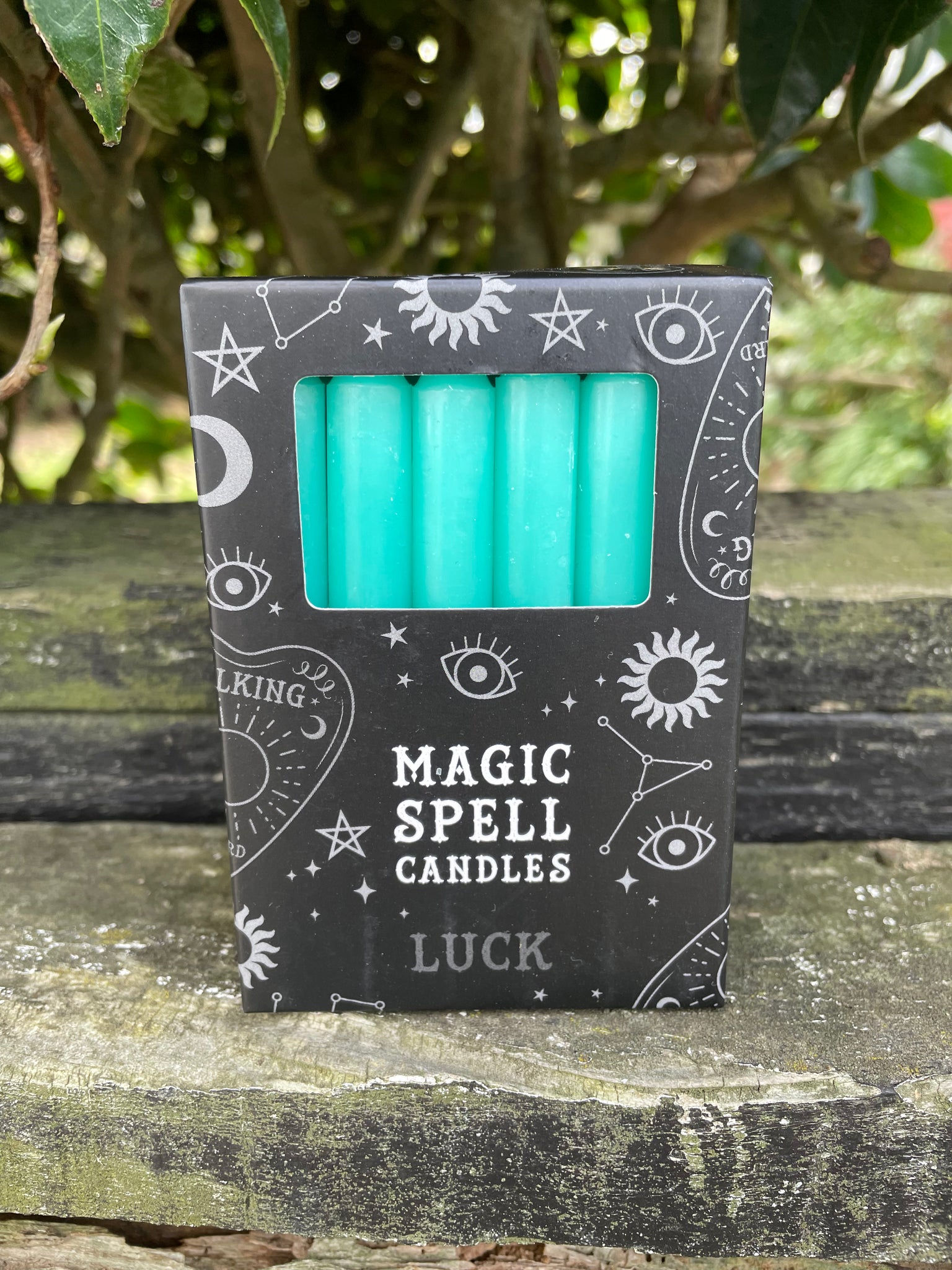 Green LUCK Spell Candles x12