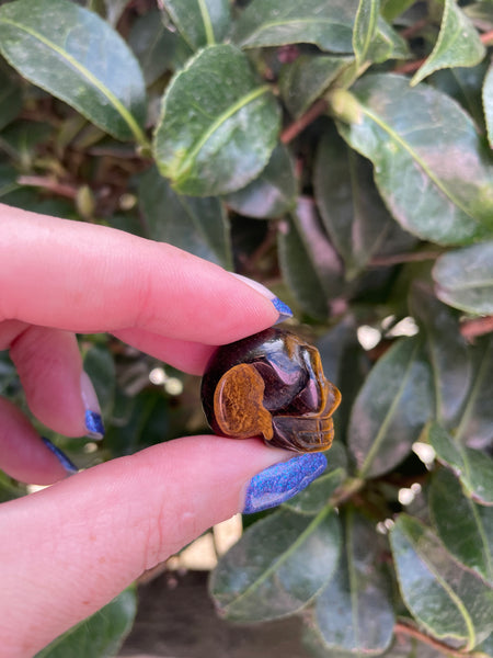 Tigers Eye Mini Skull